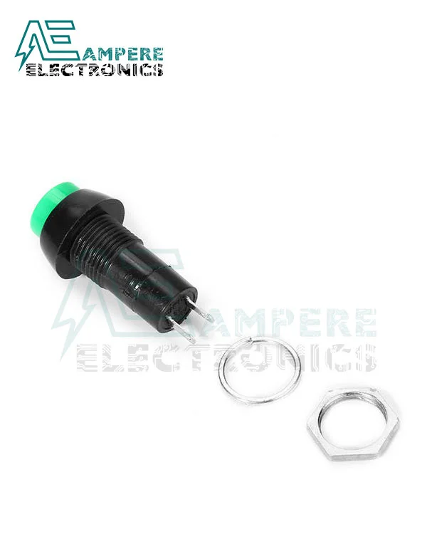 Push Button Round Green N.O - 12mm