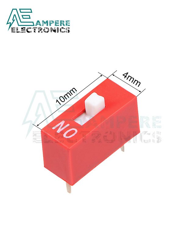 1 Way Red DIP Switch, 2.54mm Pitch