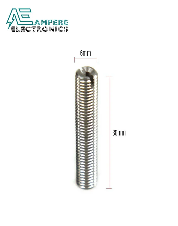 3D Printer Extruder Pipe Screw M6x30 with inner Teflon tube