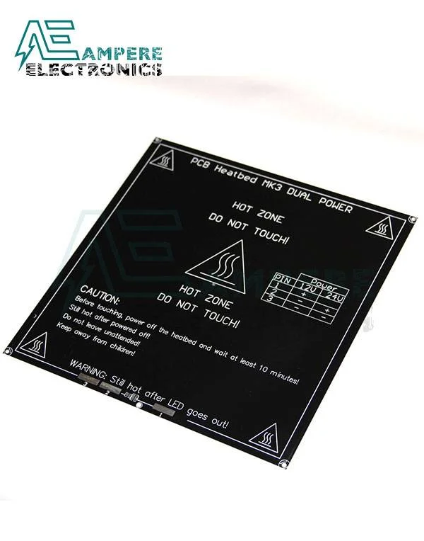 3D Printer MK3 Aluminum HeatBed 214x214x3mm - Dual Supply