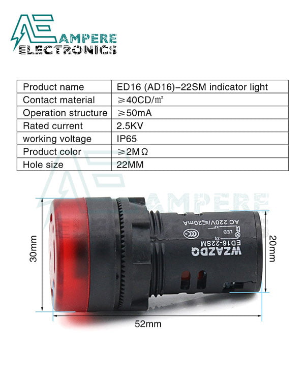 Flash Light Red LED Active Buzzer Beep Indicator 220V – 22mm