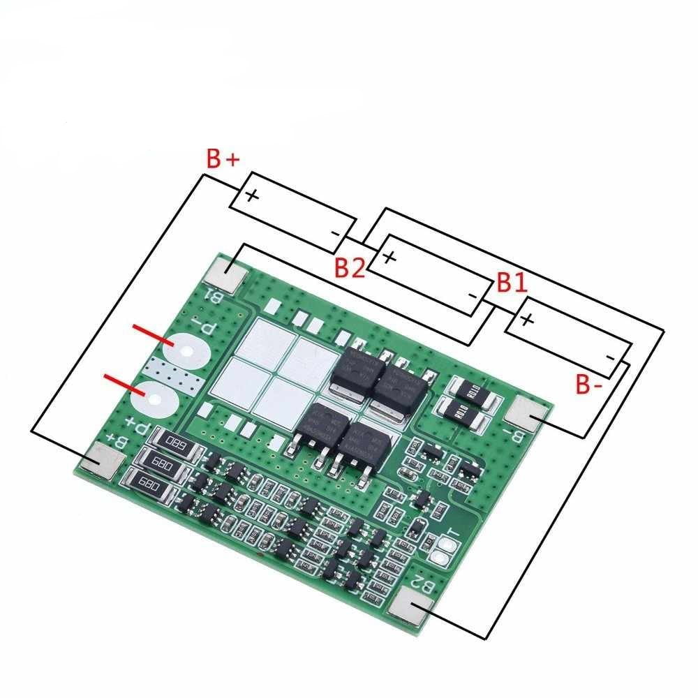 BMS 3S 15A 3 String lithium battery protection board 11.1V 18650
