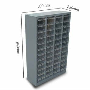 Small Parts Drawer Cabinet – Metal Fram With 48 Clear Plastic Drawers