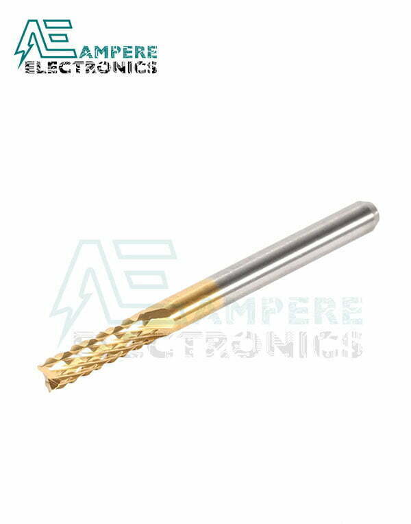 1.3mm Titanium Coated Carbide Flat End Mill, 3.175 Shank, Two Flute