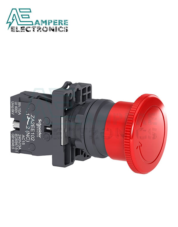 XA2ES542 - Red Emergency Swtich Stop Button - turn release 1NC, Schneider Electric