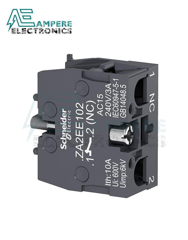 ZA2EE102 - Single contact block for head ?22 - 1 NC, Schneider Electric