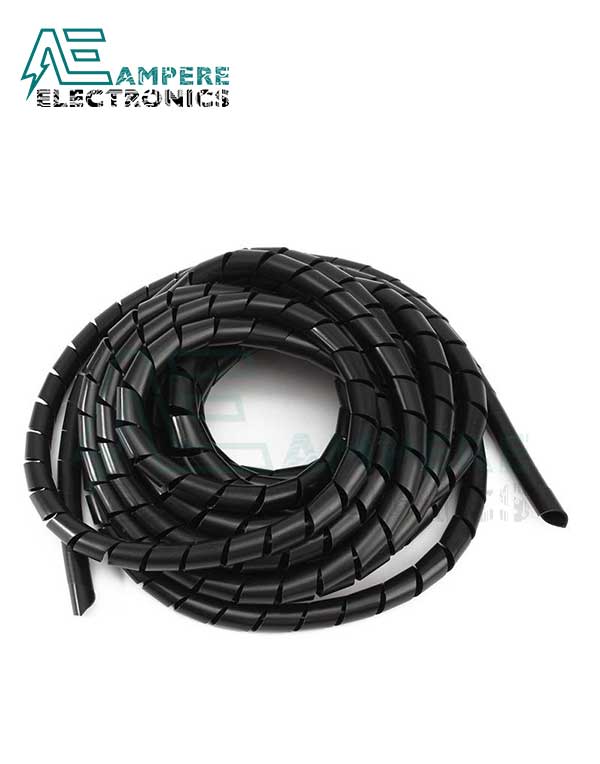 8mm Black Cable Spiral Wrapping - 10 Meters Roll