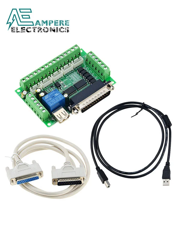 5 Axis CNC Breakout Board Interface Mach3 With USB and DB25 Serial Cable