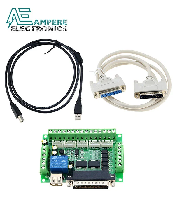 5 Axis CNC Breakout Board Interface Mach3 With USB and DB25 Serial Cable