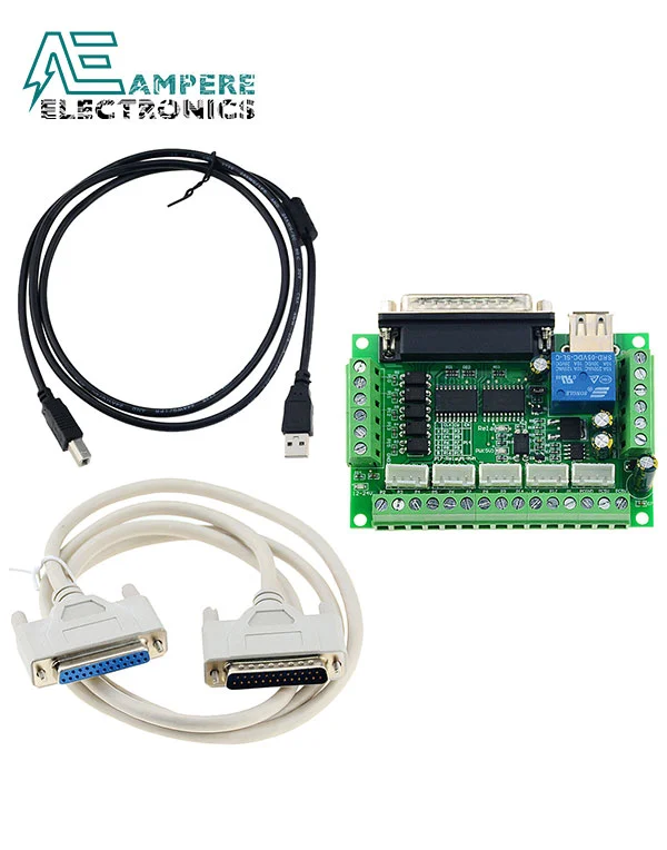 5 Axis CNC Breakout Board Interface Mach3 With USB and DB25 Serial Cable