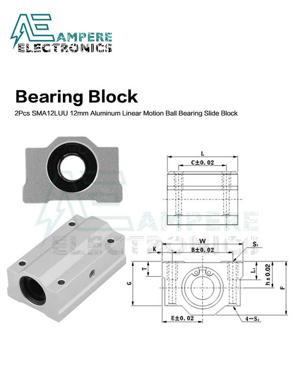 SCS10LUU Linear Ball Bearings Block, 10mm Inner Diameter