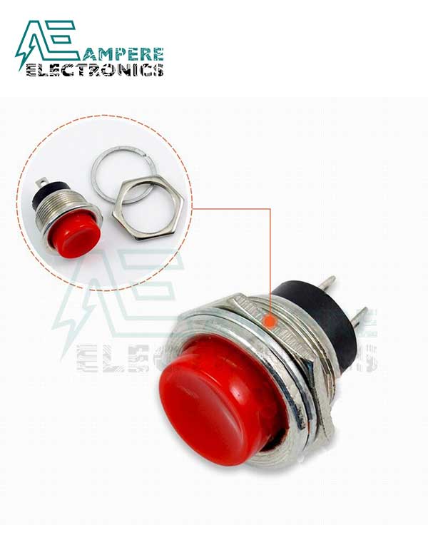 DS-212 Push Button Red Round N.O, 16mm
